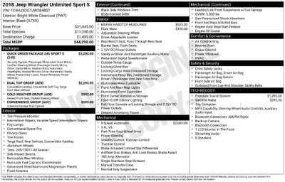 2018 Jeep Wrangler Unlimited Sport S 4x4