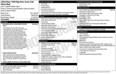 2024 RAM 1500 Big Horn Crew Cab 4x4 5'7" Box