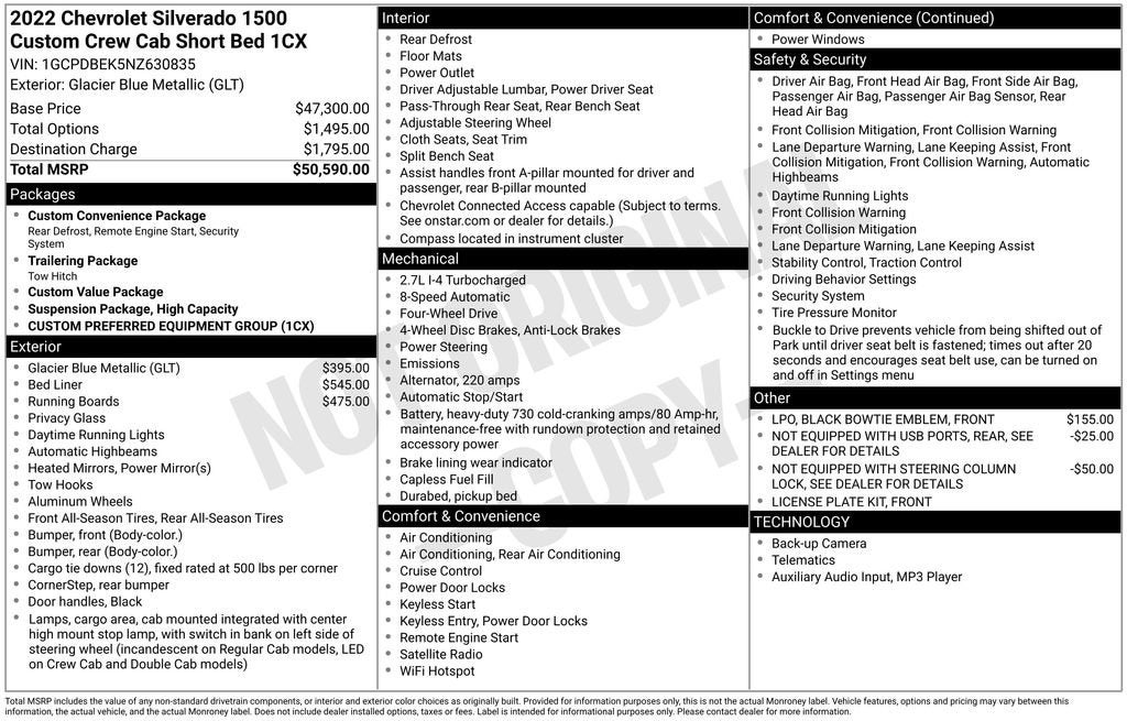 2022 Chevrolet Silverado 1500 Custom