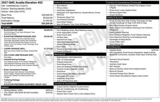 2027 GMC Acadia Elevation