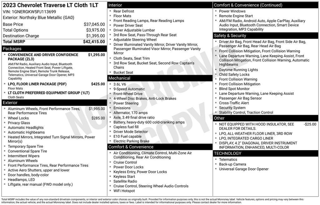2023 Chevrolet Traverse LT Cloth