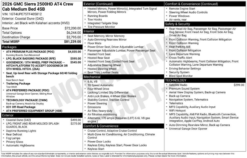 2026 GMC Sierra 2500 HD AT4