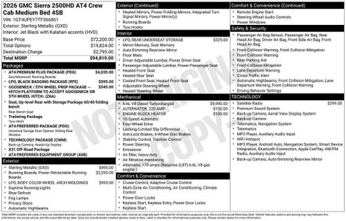 2026 GMC Sierra 2500 HD AT4