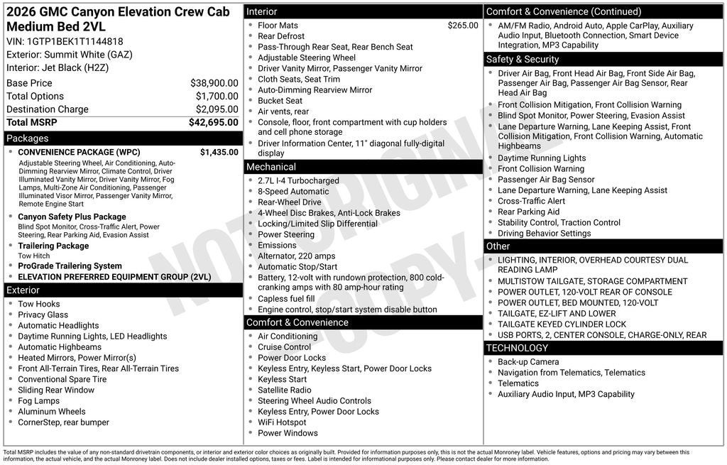 2026 GMC Canyon Elevation