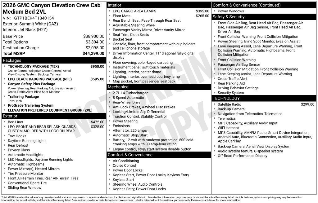 2026 GMC Canyon Elevation