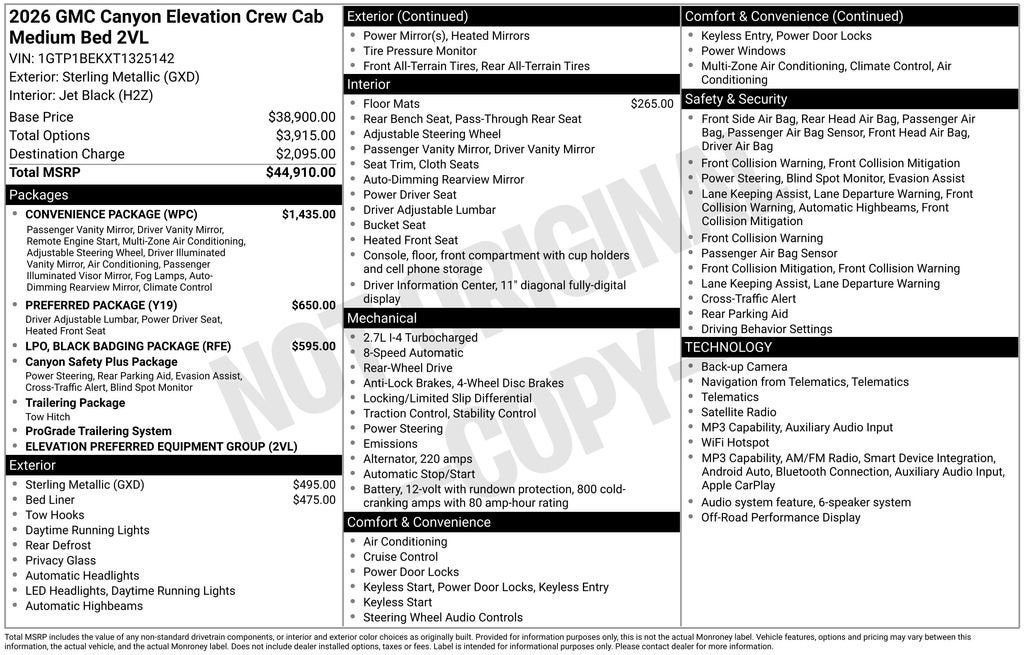 2026 GMC Canyon Elevation