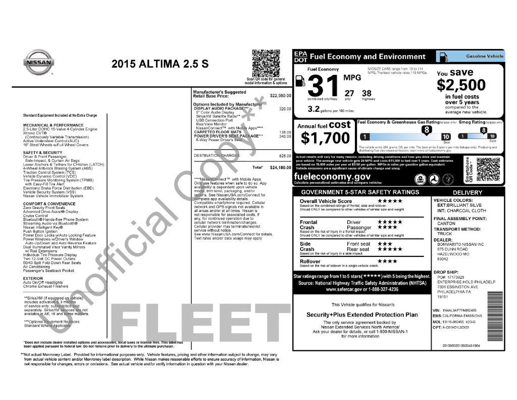 2015 Nissan Altima 2.5 SL