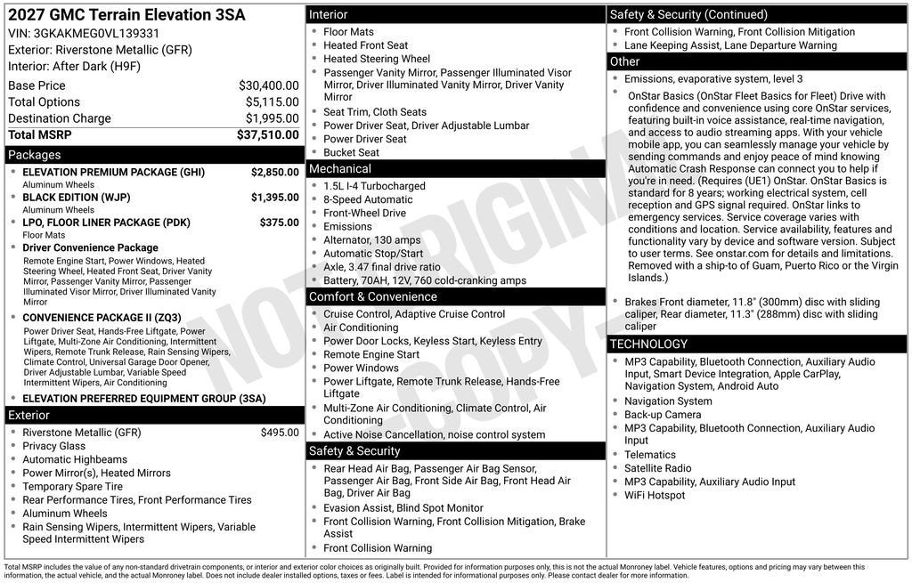 2027 GMC Terrain Elevation
