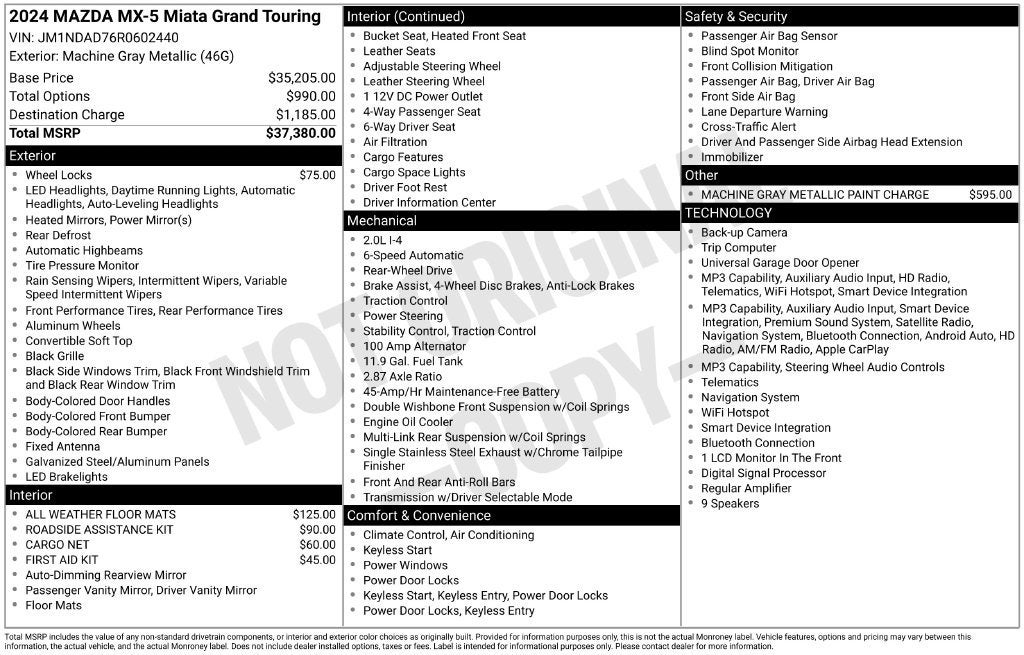 2024 Mazda Mazda MX-5 Miata Grand Touring